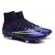 2015 Nouvelle Chaussure Nike Mercurial Superfly IV FG Cuir Vert Violet
