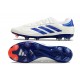 adidas Copa Pure II + FG Cuir Blanc Ftwr Bleu Lucide Rouge Solaire