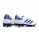 adidas Copa Pure II + FG Cuir Blanc Ftwr Bleu Lucide Rouge Solaire