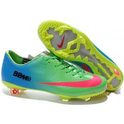 2015 Crampons Hommes Nike Mercurial Vapor 9 FG Vert Bleu Rouge