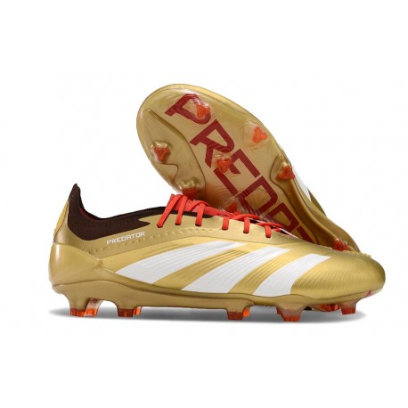 adidas Predator Elite FG Neuf Or Blanc Rouge