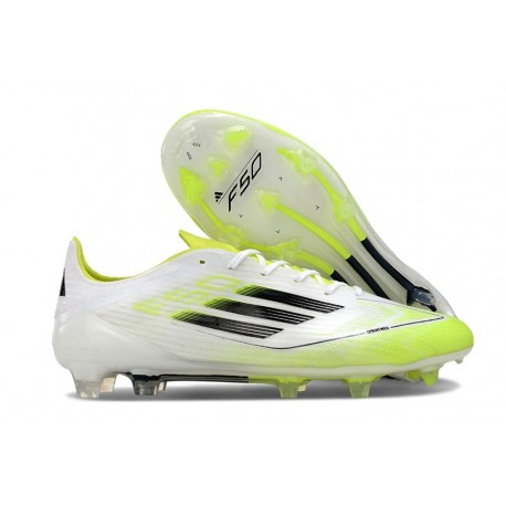 Chaussure Adidas F50 Elite FG Blanc Noir Volt