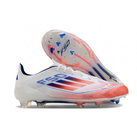 Chaussure Adidas F50 Elite FG Advancement - Blanc Rouge Bleu