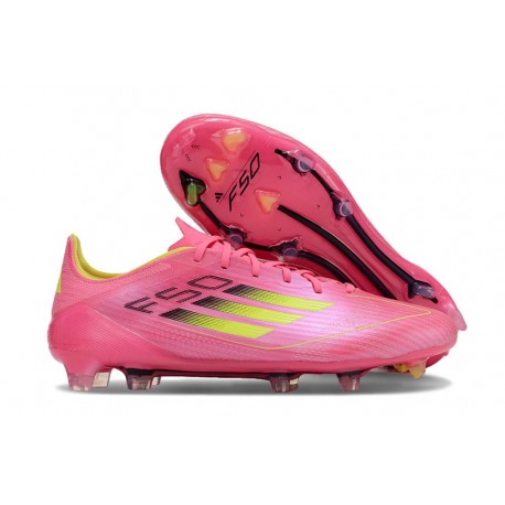 Chaussure Adidas F50 Elite FG Rose Jaune