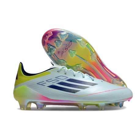 Chaussure Adidas F50 Elite FG Bleu Noir Jaune