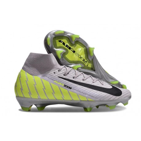 Nike Air Zoom Mercurial Superfly 10 Elite FG Gris Vert Noir