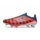 Crampons Adidas F50+ Laceless FG Rouge Bleu Blanc