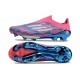 Crampons Adidas F50+ Laceless FG Bleu Solaire Blanc Ftwr Rose