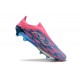 Crampons Adidas F50+ Laceless FG Bleu Solaire Blanc Ftwr Rose