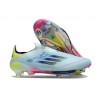 Crampons Adidas F50+ Laceless FG Bleu Très Pâle Semi Bleu Lucide Jaune Semi