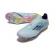 Crampons Adidas F50+ Laceless FG Bleu Très Pâle Semi Bleu Lucide Jaune Semi
