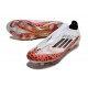 Crampons Adidas F50+ Laceless FG X Messi Blanc Rouge Noir