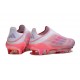 Crampons Adidas F50+ Laceless FG Rose Blanc