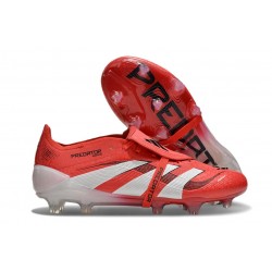 adidas Predator Foldover Tongue Elite FG Rouge Lucide Blanc Noir
