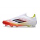 Adidas F50 Elite Sans Lacets FG Blanc Noir Jaune Solaire Rouge