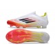 Adidas F50 Elite Sans Lacets FG Blanc Noir Jaune Solaire Rouge