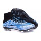 Nouveau Chaussure de Football Nike Mercurial Superfly CR FG Léopard Blanc Bleu Noir