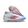 Chaussure Adidas F50 Elite Mid FG Blanc Rouge Bleu