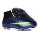Nouveau Chaussure de Football Nike Mercurial Superfly CR FG Léopard Bleu Noir Volt