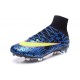 Nouveau Chaussure de Football Nike Mercurial Superfly CR FG Léopard Bleu Noir Volt