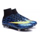Nouveau Chaussure de Football Nike Mercurial Superfly CR FG Léopard Bleu Noir Volt