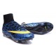 Nouveau Chaussure de Football Nike Mercurial Superfly CR FG Léopard Bleu Noir Volt