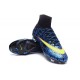 Nouveau Chaussure de Football Nike Mercurial Superfly CR FG Léopard Bleu Noir Volt