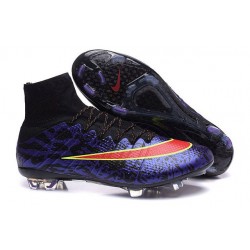 Nouveau Chaussure de Football Nike Mercurial Superfly CR FG Léopard Violet Noir Rouge