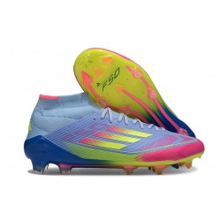 Chaussure Adidas F50 Elite Mid FG Bleu Fusion Citron Lucide Rose