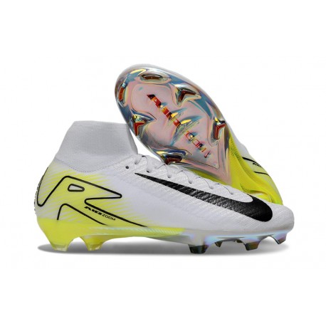 Nike Zoom Mercurial Superfly 10 Elite FG Blanc Noir Jaune