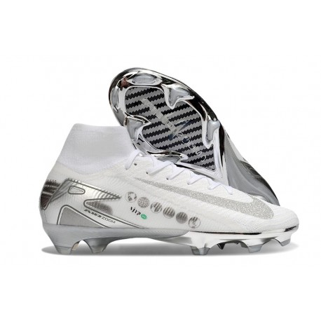 Nike Zoom Mercurial Superfly 10 Elite FG Blanc Argent