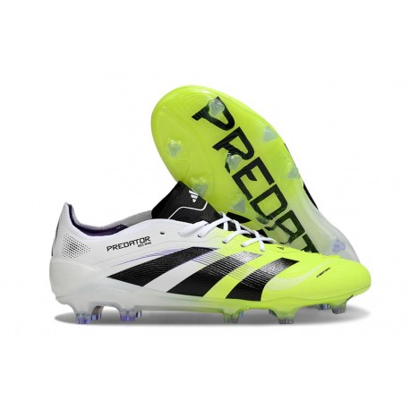 Chaussure de foot adidas Predator Elite FG Blanc Noir Citron Lucid