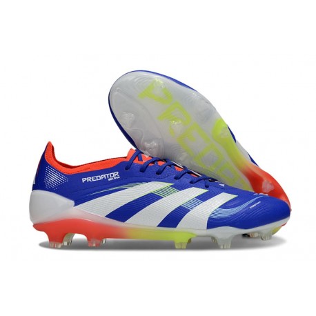 Chaussure de foot adidas Predator Elite FG Bleu Lucide Blanc Ftwr Rouge Solaire