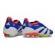 Chaussure de foot adidas Predator Elite FG Bleu Lucide Blanc Ftwr Rouge Solaire