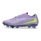 Nike Phantom 6 Low Elite FG Crampon Violet Jaune
