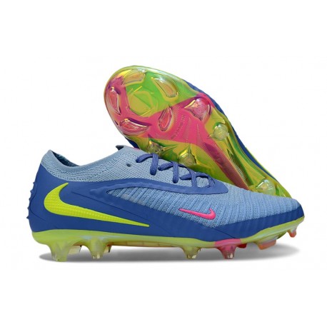 Nike Phantom 6 Low Elite FG Crampon Bleu Jaune