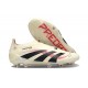 adidas Predator Elite Sans Lacets FG Blanc Cassé Noir Rubis Pur