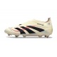 adidas Predator Elite Sans Lacets FG Blanc Cassé Noir Rubis Pur