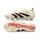 adidas Predator Elite Sans Lacets FG Blanc Cassé Noir Rubis Pur