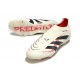 adidas Predator Elite Sans Lacets FG Blanc Cassé Noir Rubis Pur