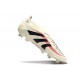adidas Predator Elite Sans Lacets FG Blanc Cassé Noir Rubis Pur