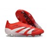 adidas Predator Elite Sans Lacets FG Rouge Lucide Blanc Noir