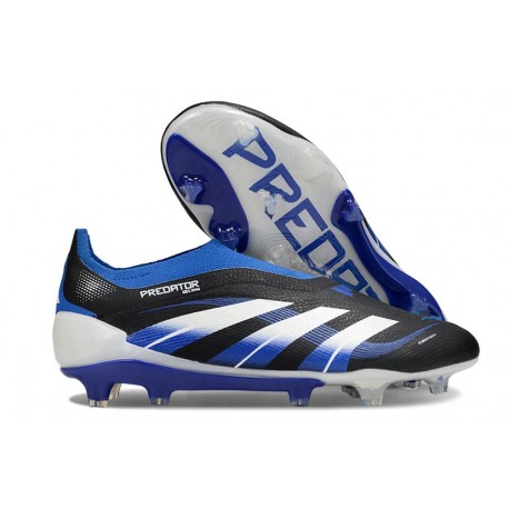 adidas Predator Elite Sans Lacets FG Noir Blanc Bleu