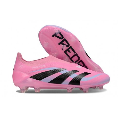 adidas Predator Elite Sans Lacets FG Rose Noir