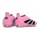 adidas Predator Elite Sans Lacets FG Rose Noir