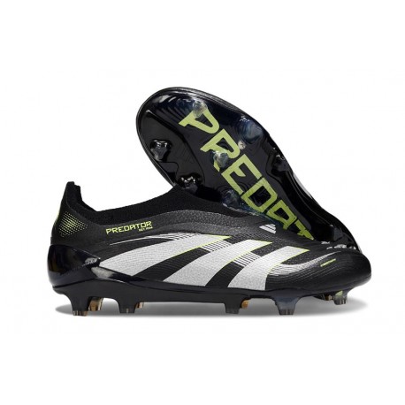 adidas Predator Elite Sans Lacets FG Noir Blanc Jaune