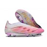 adidas Predator Elite Sans Lacets FG Rose Blanc