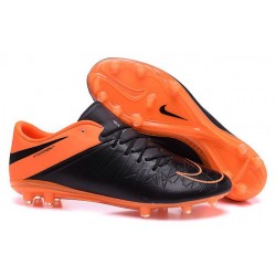 Nouveau Hommes Chaussures Nike Hypervenom Phinish II FG Cuir Orange Noir