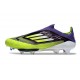 Crampons Adidas F50+ Laceless FG Violet Rapide Citron Lucide