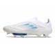 Crampons Adidas F50+ Laceless FG Blanc Pearl Métallique Blanc